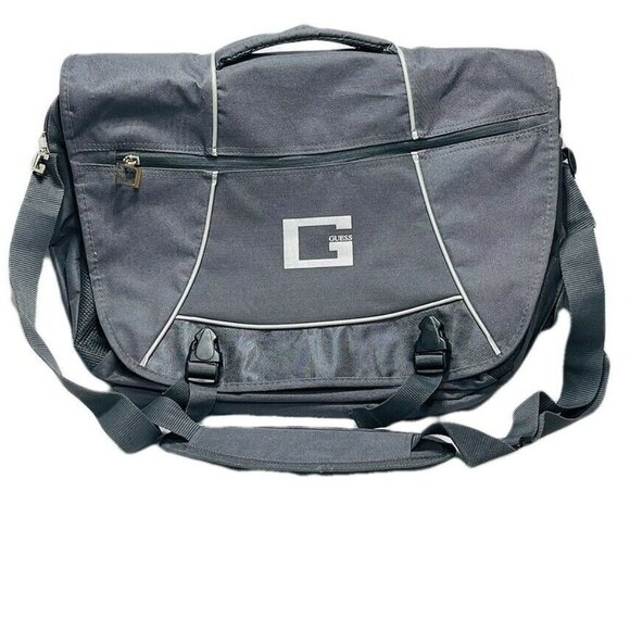 Guess Gray Messenger Bag With Adjustable Strap & Multiple Pockets - Picture 1 of 6